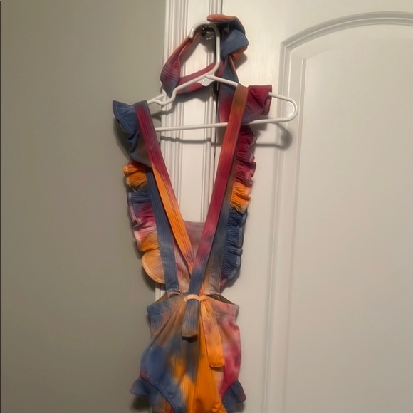 Colorful Ruffled Kids One Piece - Picture 6 of 8